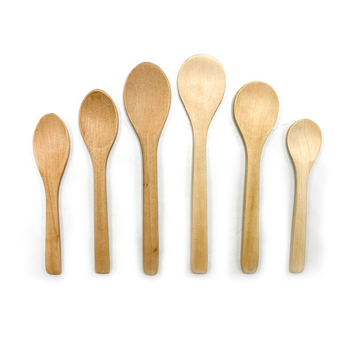 Hao Yuan Small Spoon Wholesale Japanese Style Children's Spoon Hand-Tied Cord Wood Spoon Fork Small Wooden Spoon with Logo Engraving