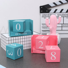 Simple Block Calendar Decorative Wooden Perpetual Calendar Desk Student Handmade Stationery Holiday Gift Building Block Calendar 