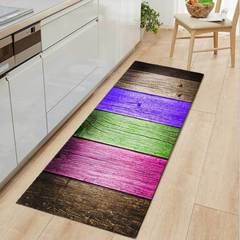 Square long kitchen mat door mat absorbent carpet wood grain pattern cross-border wholesale supply