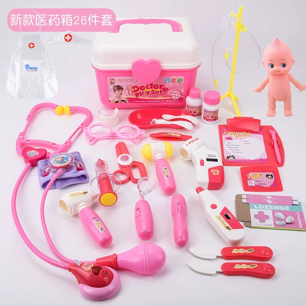 Toy, set, fuchsia doll, apron, 26 pieces