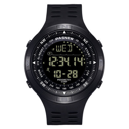 Baishengniu outdoor luminous waterproof alarm clock electronic watch student step counting smart compass multi-function watch_voghion.com