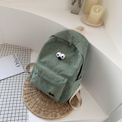 Corduroy backpack women's 2020 new trendy Korean version student campus backpack high school college student school bag