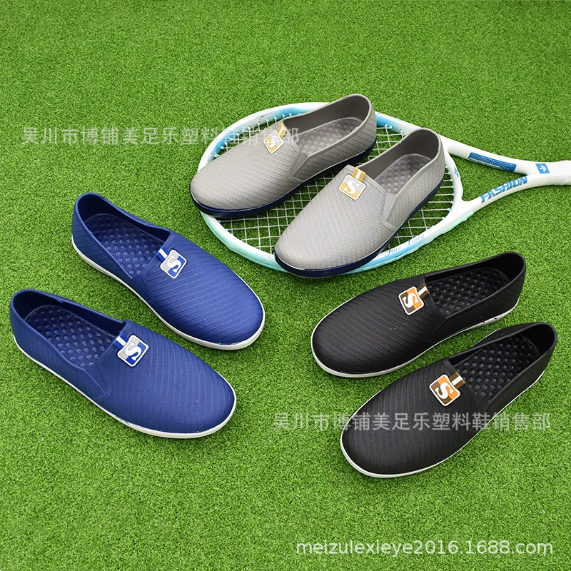 Кухонная Водная обувь, мужская летняя модная повседневная короткая обувь от дождя с низким вырезом, Нескользящие Рабочие резиновые сапоги, мужская непромокаемая резиновая обувь для автомойки