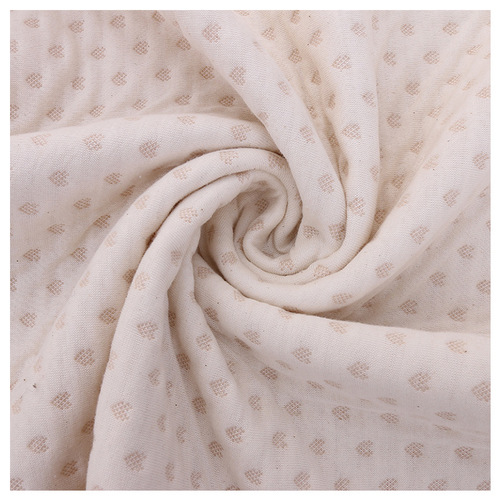 40S Natural Color Cotton Knitted Patterned Air Layer Three-Layer Quilted Baby Toddler Warm Innerwear Mattress Fabric
