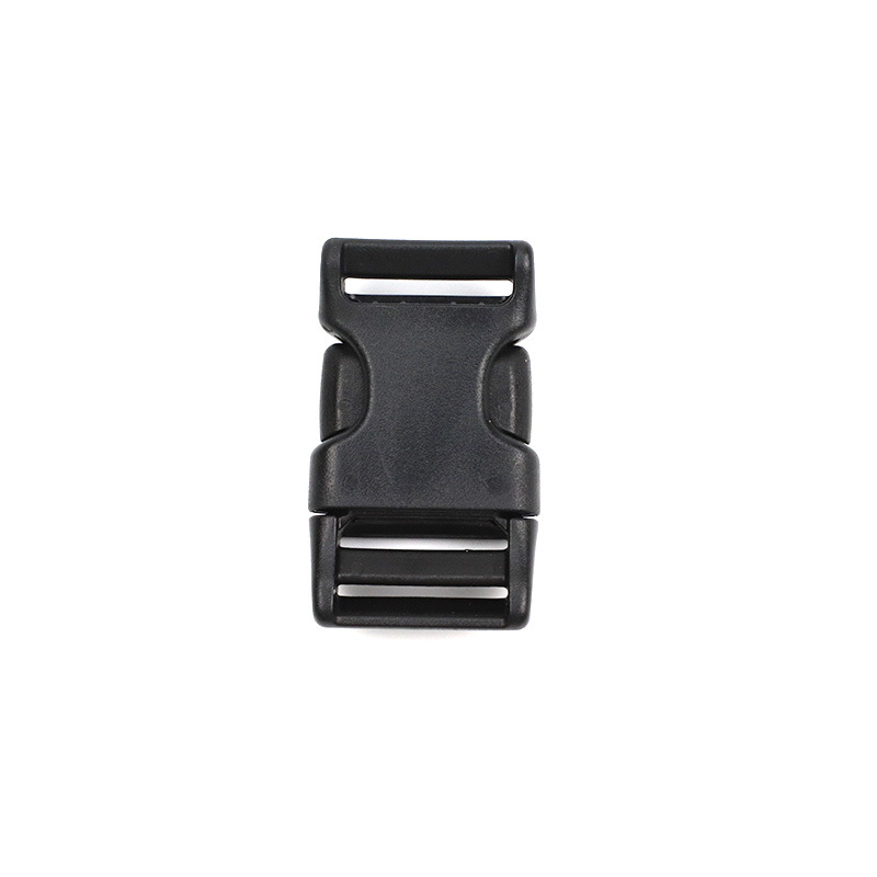 Venta caliente de fábrica negro 10mm-25mm hebilla de plástico curvada ajustable bolsa mochila accesorios hebilla