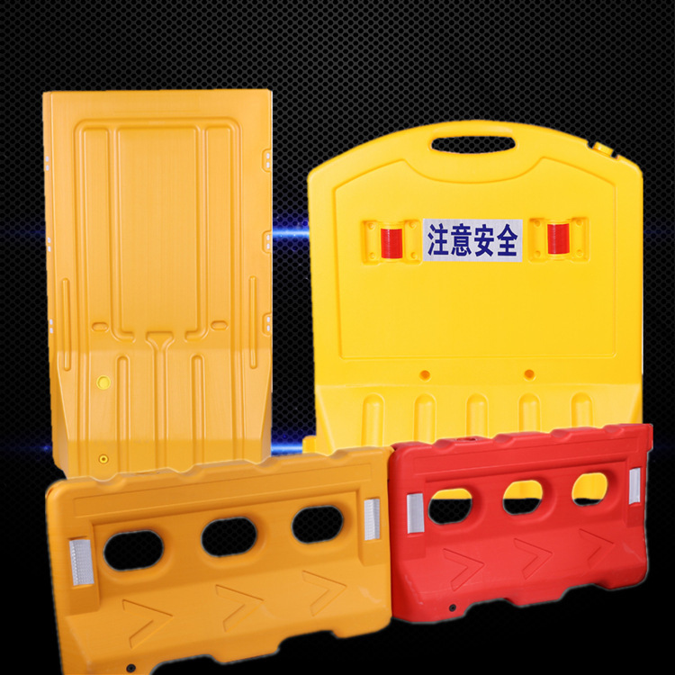 三孔注水围挡隔离墩1.8米市政围栏全新塑料防撞桶水马隔离墩批发