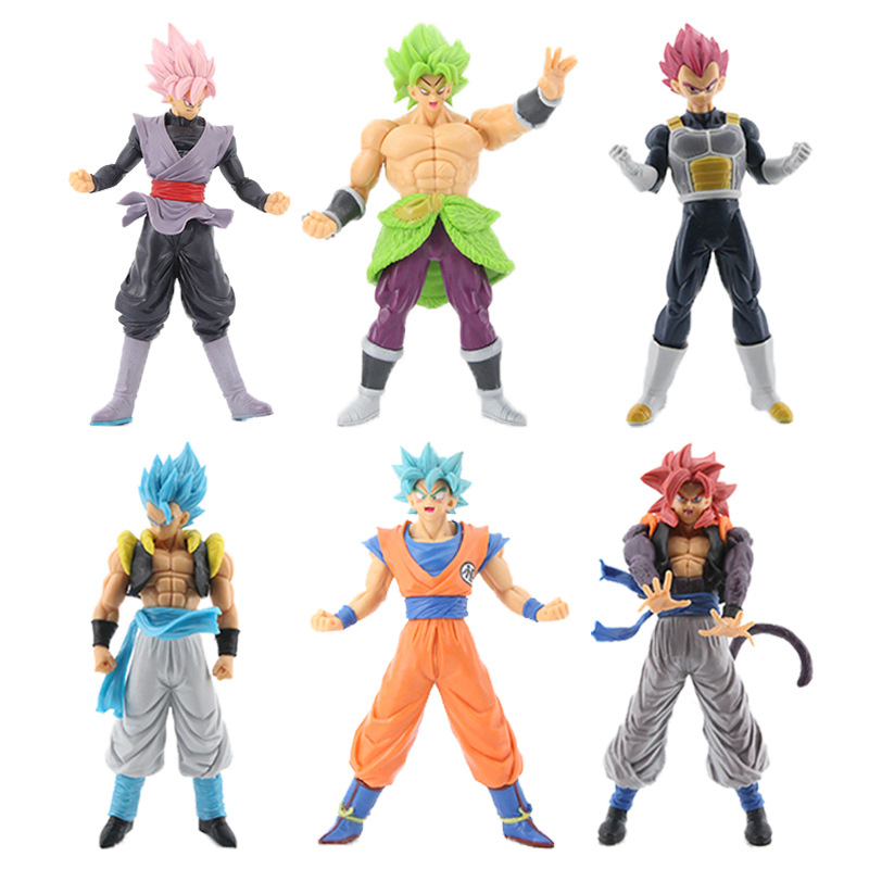 3 generaciones, 4 generaciones, 6 modelos de Dragon Ball de 7 pulgadas, Super Saiyan, Monkey King, Brolly, Gita, Decoración del modelo Vegeta