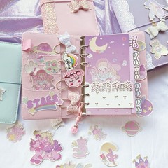 Internet celebrity fairy macaron notebook set sequin creative diary cute girl heart notebook