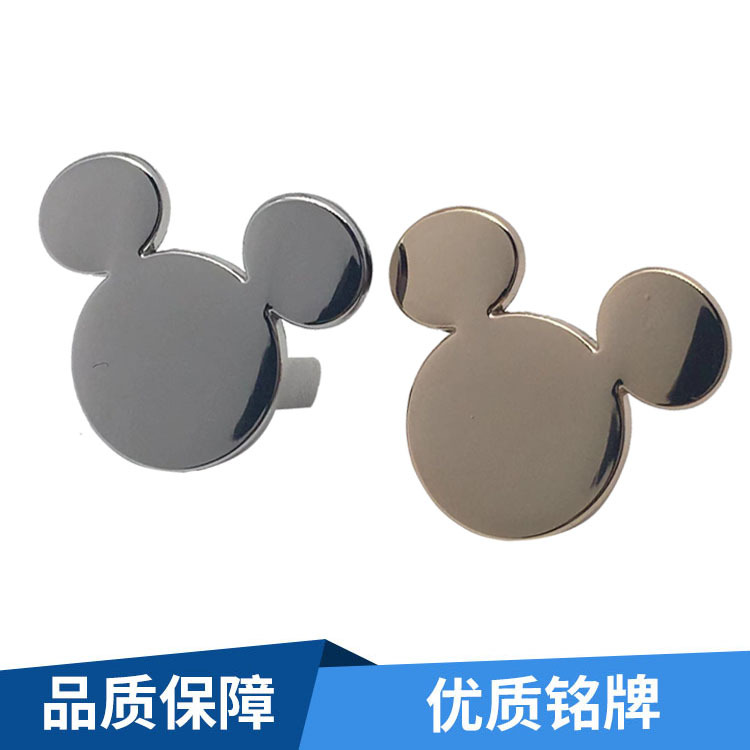 厂家专业制作锌合金标牌 米奇标志米老鼠金属logo 电铸铭牌
