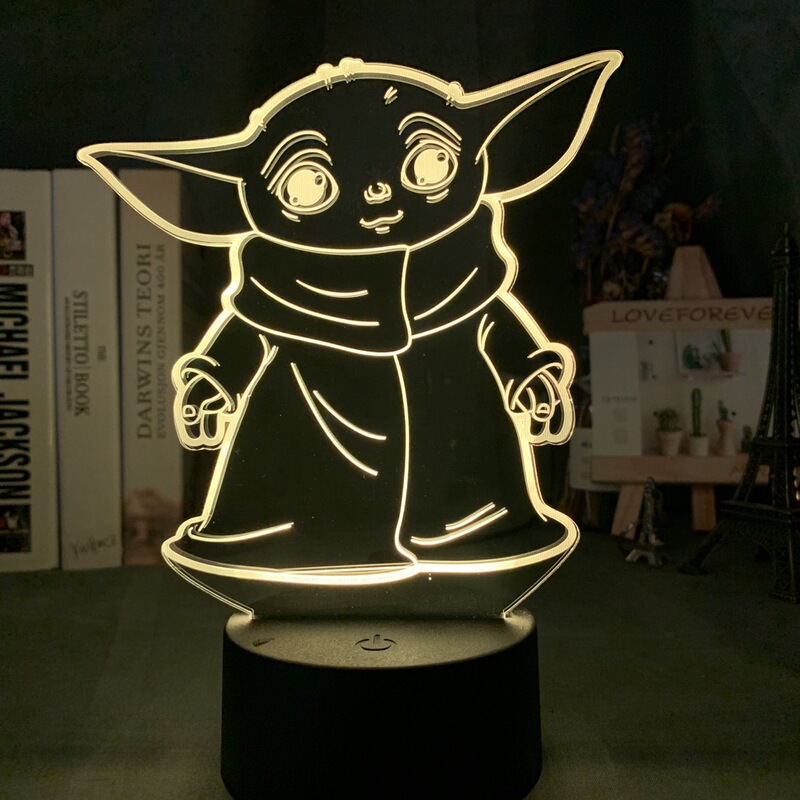 American cartoon table lamp babyyoda3D Night Light Star Wars little Yoda colorful remote control touch foreign trade model