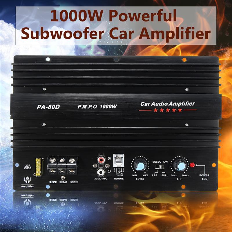 Car 10-inch 12-inch subwoofer amplifier mainboard 12V high power car audio PA-80D amplifier board 1000W
