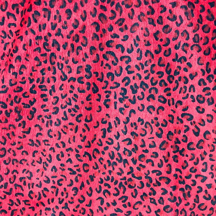 整张马毛牛毛皮毛一体 粉红豹纹马毛 印花马毛 牛皮皮料 鞋靴皮料