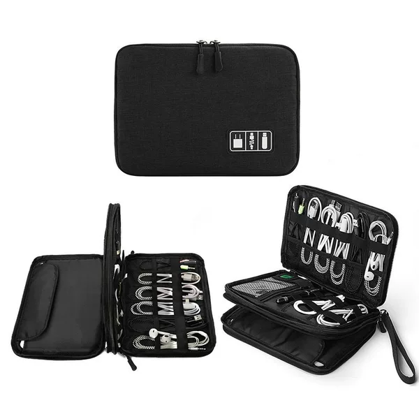 Manufacturer Wholesale Digital Cosmetics Bag Sd Card Memory Card Mobile Hard Drive USB Power Cord Bag Data Cable Cosmetics Bag