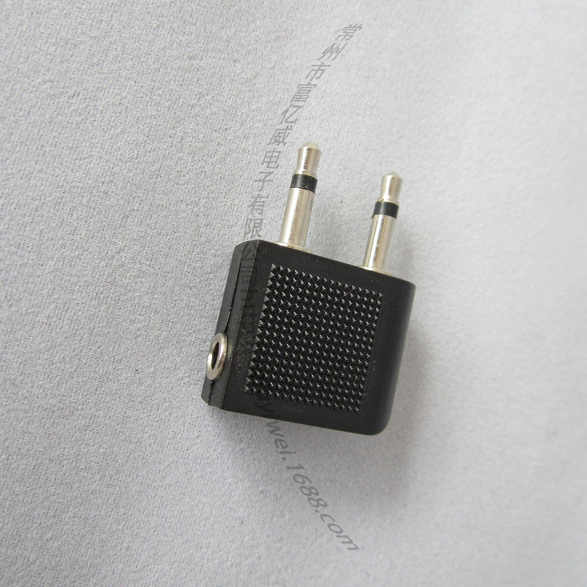 耳机飞机插 飞机转换插 2个3.5mm单声道公转3.5mm立体声母转接头