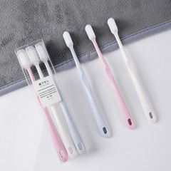 Micro-nano Style Macaron Style Unbranded Style Ceramic Handle Toothbrush Japanese 3-Pack Adult Toothbrush