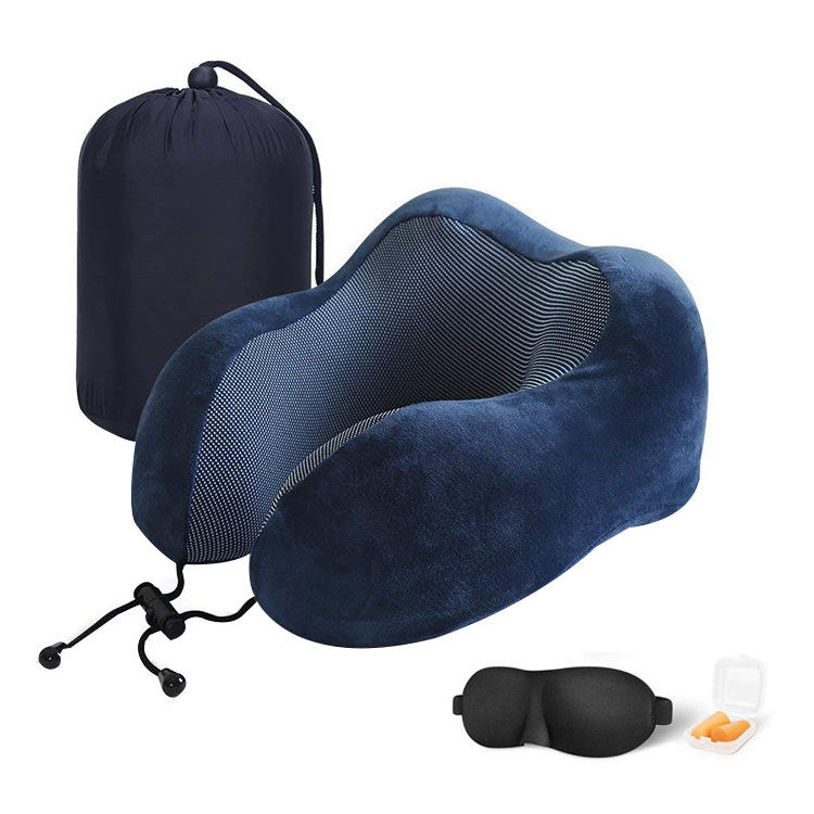 Almohada en forma de U transfronteriza almohada de viaje de negocios almohada de memoria en forma de U rebote lento protección del cuello espacio almohada de espuma de memoria regalo al por mayor
