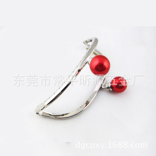 现货直销糖果彩珠头DIY针孔金属辅料，手缝包五金铰 ，红色胶珠扣