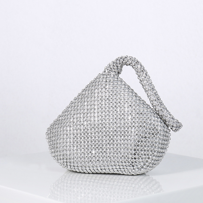 Bolso de noche de moda transfronteriza Bolso hecho a mano incrustado en diamantes Banquete Bolso de noche del todo partido Bolso de embrague de mina Bolso portátil de mujer Entrega
