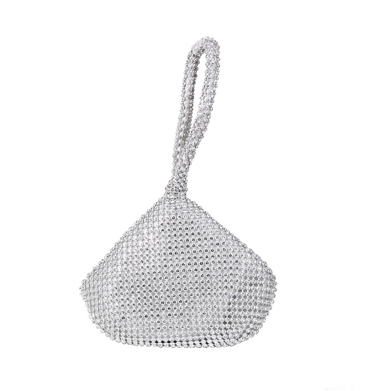 Bolso de noche de moda transfronteriza Bolso hecho a mano incrustado en diamantes Banquete Bolso de noche del todo partido Bolso de embrague de mina Bolso portátil de mujer Entrega