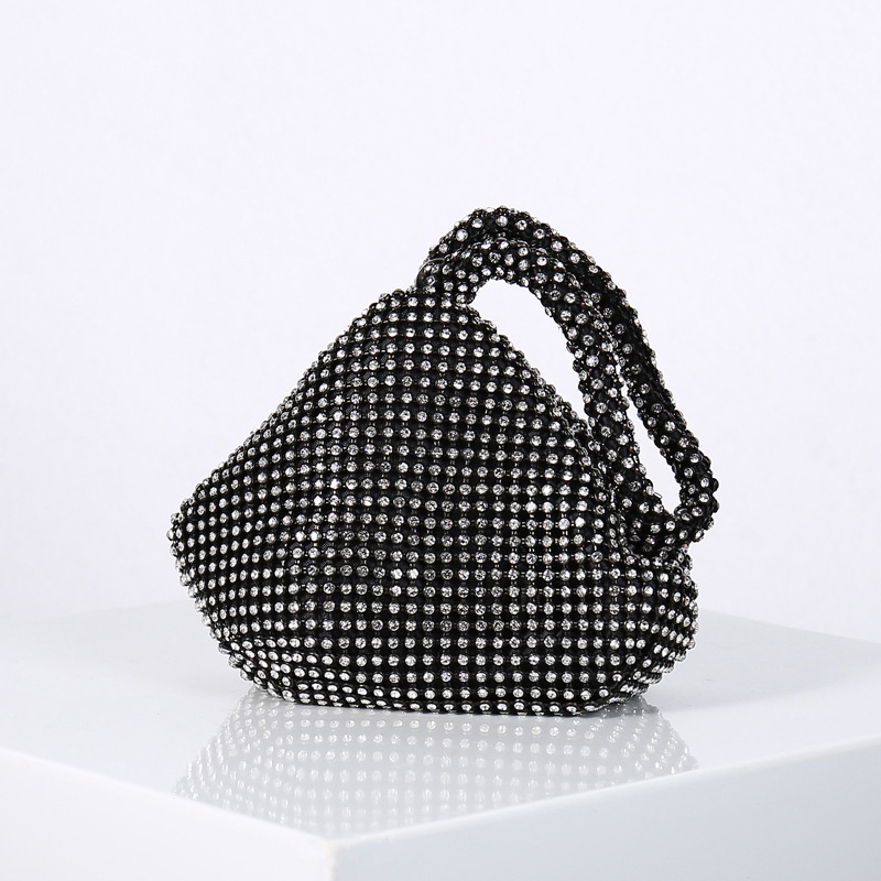 Bolso de noche de moda transfronteriza Bolso hecho a mano incrustado en diamantes Banquete Bolso de noche del todo partido Bolso de embrague de mina Bolso portátil de mujer Entrega