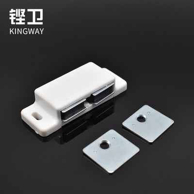 廠家供應 白色塑料櫥櫃雙門碰衣櫃門板門磁吸 磁吸門阻櫃門配件