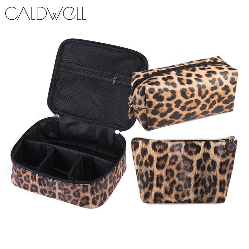 Transfronterizo en stock retro leopardo estampado PU bolsa de cosméticos de viaje multi-funcional bolsa de lavado a prueba de agua nueva bolsa de almacenamiento de gran capacidad