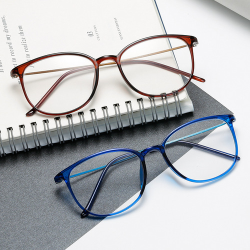 Lightweight TR90 Women's Near-Sighted Glasses Blue Film 100 Degrees Frame Blue Light Blocking Non-Prescription Glasses Finished Product 872