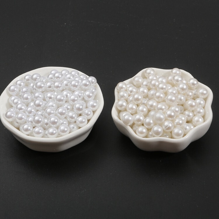 creamy-white Hole-free Hole Half-hole Round Imitation Pearl Beads DIY Handmade Crystal Glue Accessories Decoration