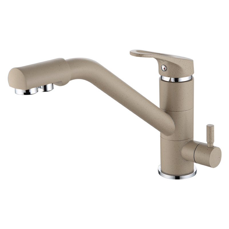 Cobre tres en uno purificador de agua grifo lavabo fregadero grifo de limpieza giratorio recto dispensador de agua pura hogar