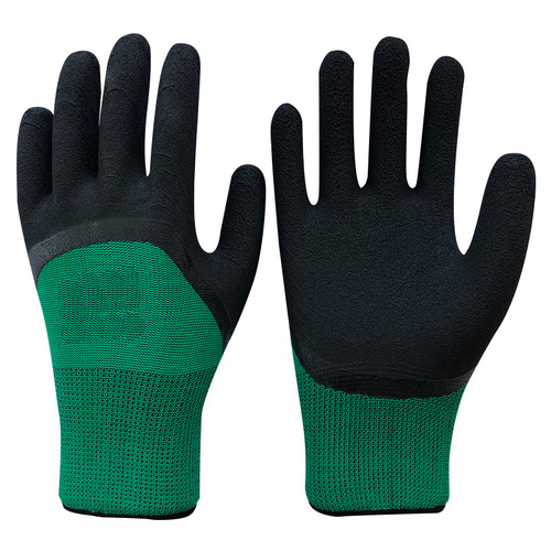 Labor protection gloves for work on the construction site, breathable, non-slip, wear-resistant, protective dipped gloves, 13-needle nylon latex full rubber gloves