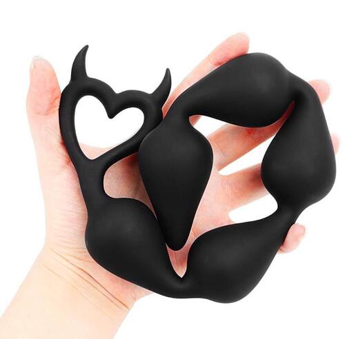 Adult product anus demonic beads g-spot silicone sex toy female universal anal plug with beads manufacturer sales