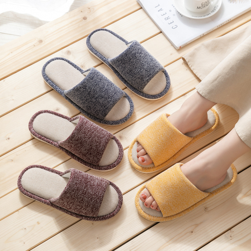 Linen Four Seasons indoor slippers cotton and linen lovers non-slip soft bottom home soft bottom sandals and slippers manufacturers wholesale fabric
