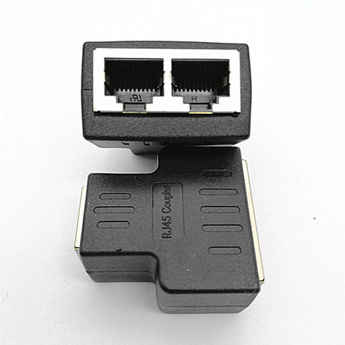 RJ45 network T-junction, network cable splitter, 8P8C computer network cable extender adapter