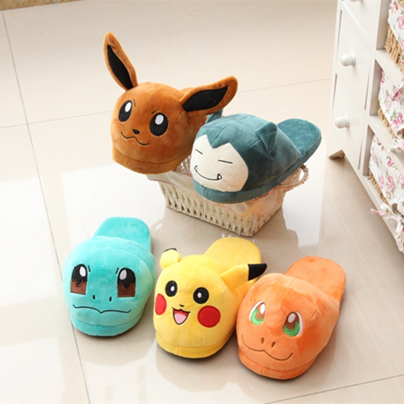 Creative Japanese pocket fairy Pikachu Kabi Beast doll couple plush slippers floor shoes in stock straight hair