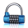Large 5 -digit horizontal large -character gym locked wardrobe, cabinet password lock hanging password hanging lock