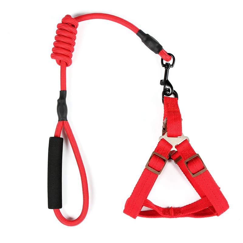 Correa para perro pequeño, protección para las manos, mango de nailon, cuerda redonda, arnés, conjunto de collar, suministros para mascotas al por mayor