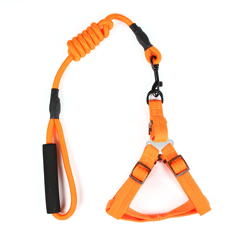 Correa para perro pequeño, protección para las manos, mango de nailon, cuerda redonda, arnés, conjunto de collar, suministros para mascotas al por mayor