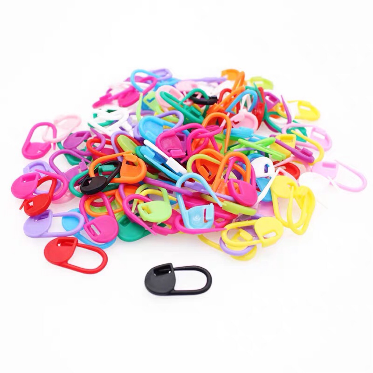 Plástico de punto pequeña hebilla tejida hecha a mano bricolaje marca hebilla lana suéter herramienta posicionamiento hebilla