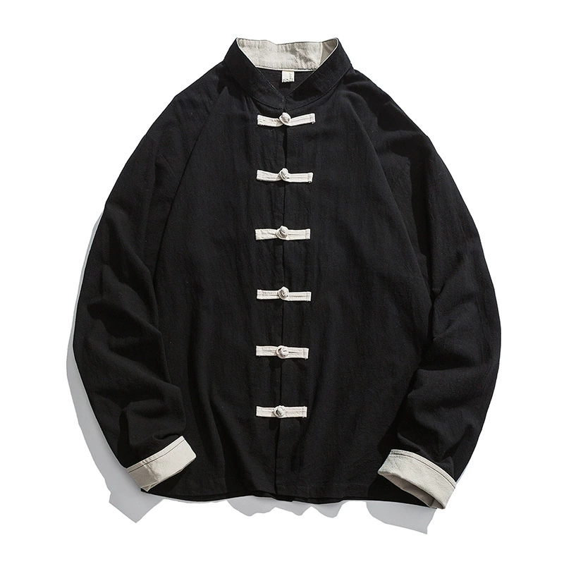 Китайская рубаха-ханьфу, oversize, хлопок и лён, осенняя коллекция 2021