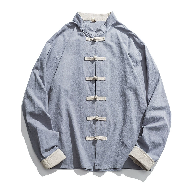 Китайская рубаха-ханьфу, oversize, хлопок и лён, осенняя коллекция 2021