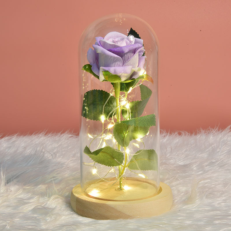 Transfronterizo Pequeño Príncipe Rosa artificial 24K hoja de oro rosa de cristal de luz LED de San Valentín regalo de Navidad