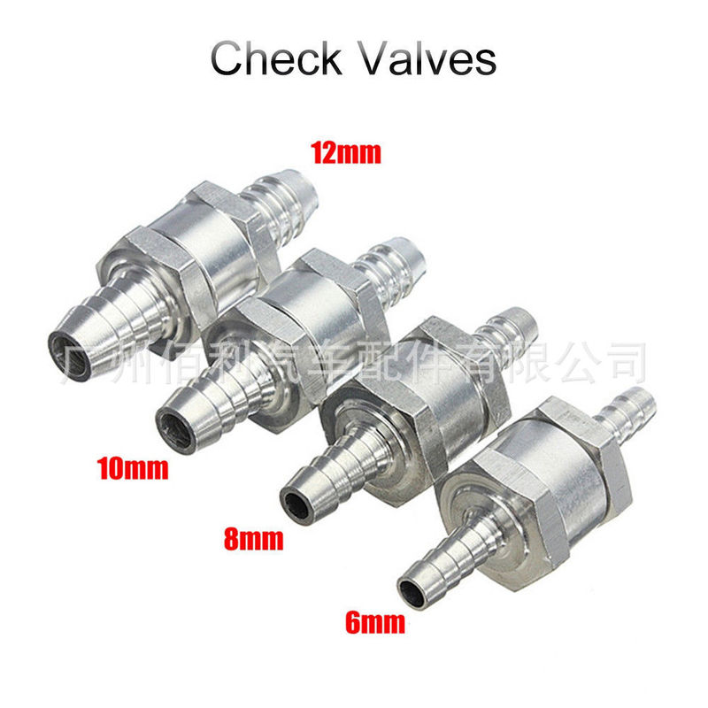 Car Aluminum Alloy Gasoline Diesel Fuel One-Way Check Valve 6/8/10/12 Aluminum Alloy One-Way Valve Cross-Border