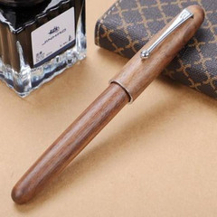 Jinhao 9035 Wooden-Body Fountain Pen for Adults: Business-Style Calligraphy Practice, Smooth Writing, Rotating Cap—Perfect Gift with Customizable Logo