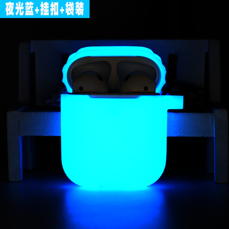 Aplicable a airpods Segunda Generación caso protector luminoso Apple Bluetooth auricular caso silicona fluorescente auricular caso al por mayor