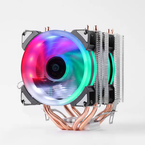 4 трубки, двойное кольцо RGB, 3-pin, два вентилятора