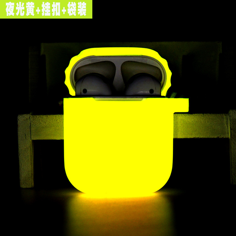 Aplicable a airpods Segunda Generación caso protector luminoso Apple Bluetooth auricular caso silicona fluorescente auricular caso al por mayor