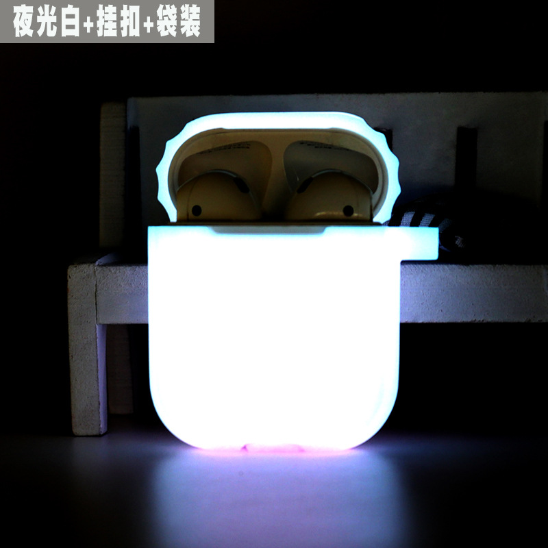 Aplicable a airpods Segunda Generación caso protector luminoso Apple Bluetooth auricular caso silicona fluorescente auricular caso al por mayor