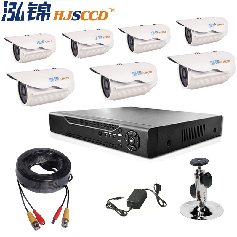 Kit de equipo de videovigilancia de 7 canales para el hogar, paquete con cámaras HD, de fabricante de seguridad.