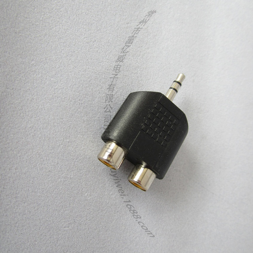 3.5mm立体声公头转2RCA母头转接头 3.5立体声转2RCA母转接头