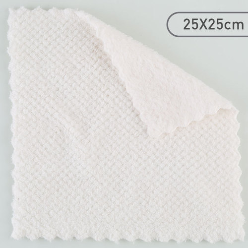 Coral velvet pineapple plaid rag household kitchen dishwashing cloth absorbs water and does not shed lint dishcloth housekeeping cleaning scouring pad